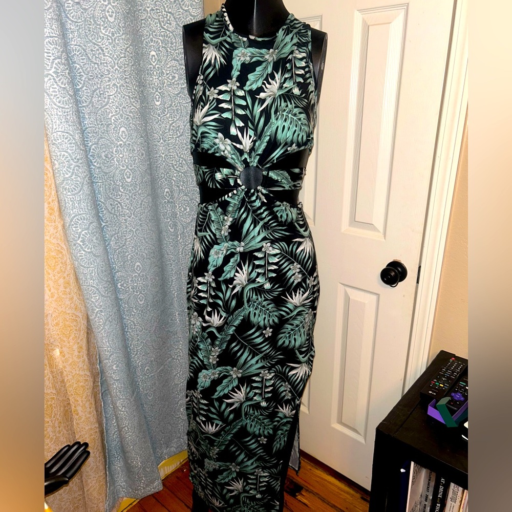 Floral hawiian print cut out dress, NWOT, size XL